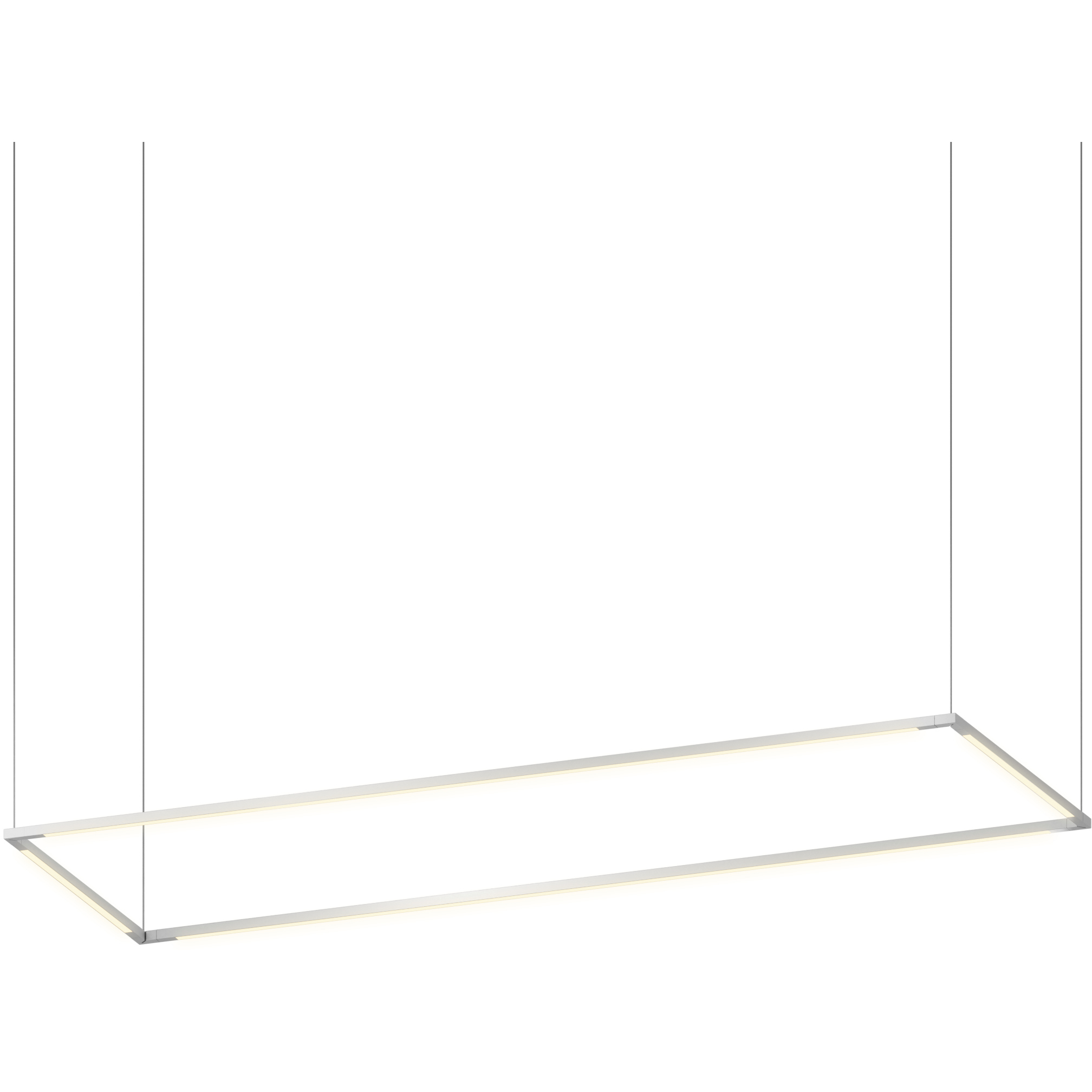 Z-Bar LED 18.2 inch Silver Pendant Ceiling Light, Rectangle